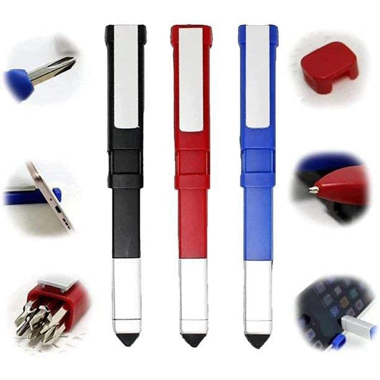 Pen-Shaped Phone Holder with Screwdriver Set Multifunction 6 in 1 Tech Tool Pen