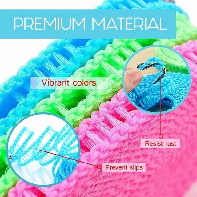 Windproof Anti-Slip Clothes Washing Line Drying Nylon Rope with Hooks