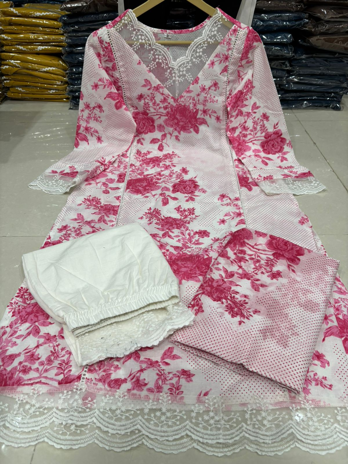 Women's Floral Print Cotton Kurta Set