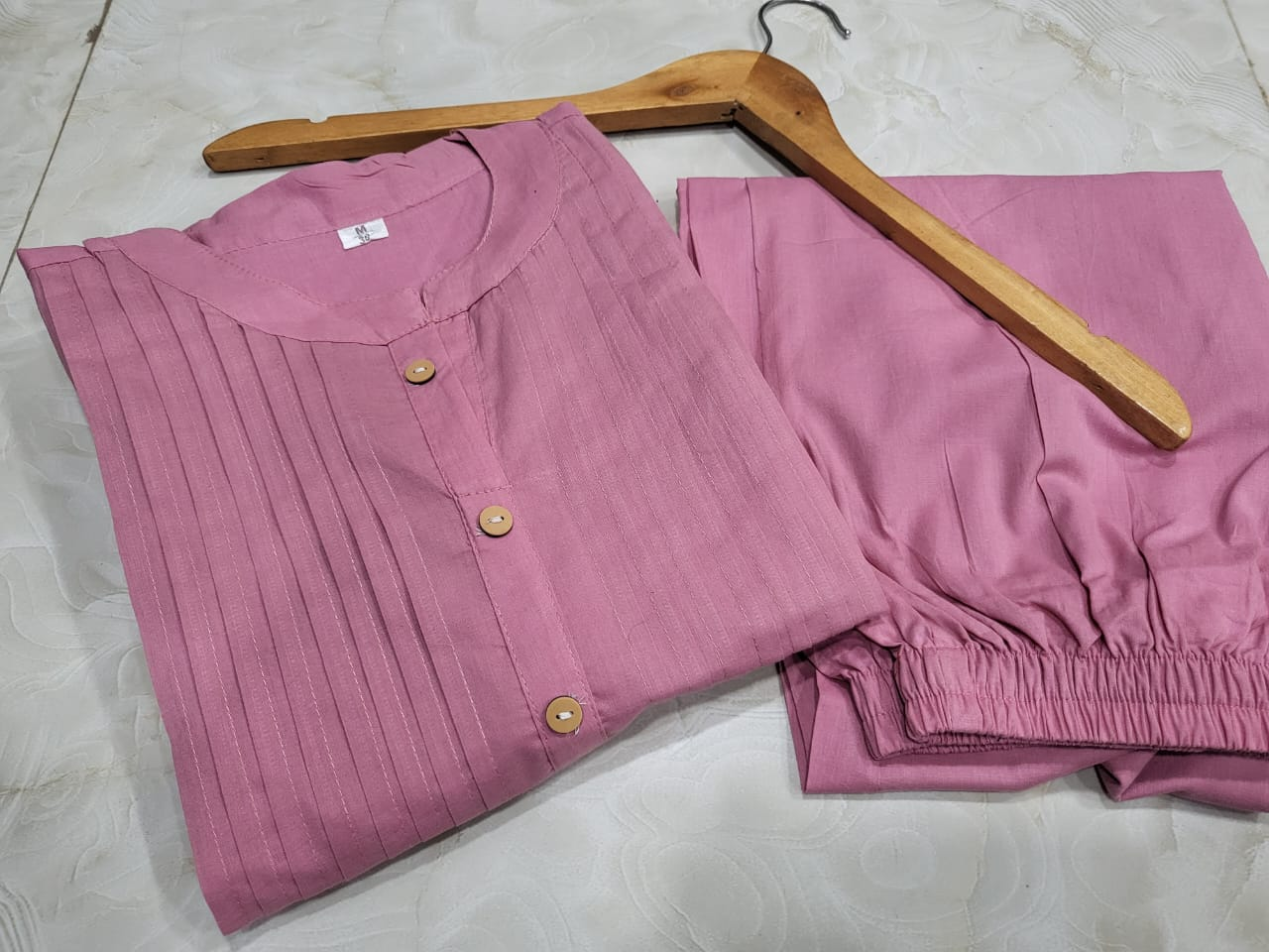 Women's Pure Cotton Pleated Kurta Set with Heavy Floral Embroidery