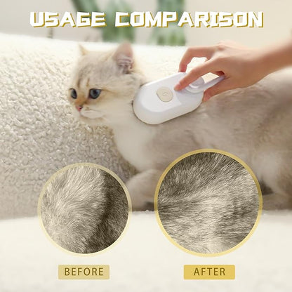 3-in-1 Steam Brush with Steamer - Suitable for Cats, Dogs and All Pets
