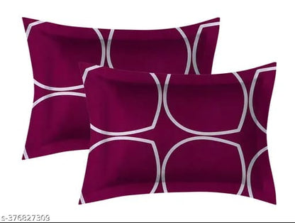 Maroon Retro Ring Fitted Bed Set