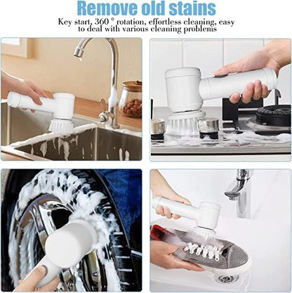 Electric Cleaning Brush, Electric Rotary Cleaning Brush with 3 Brush Heads