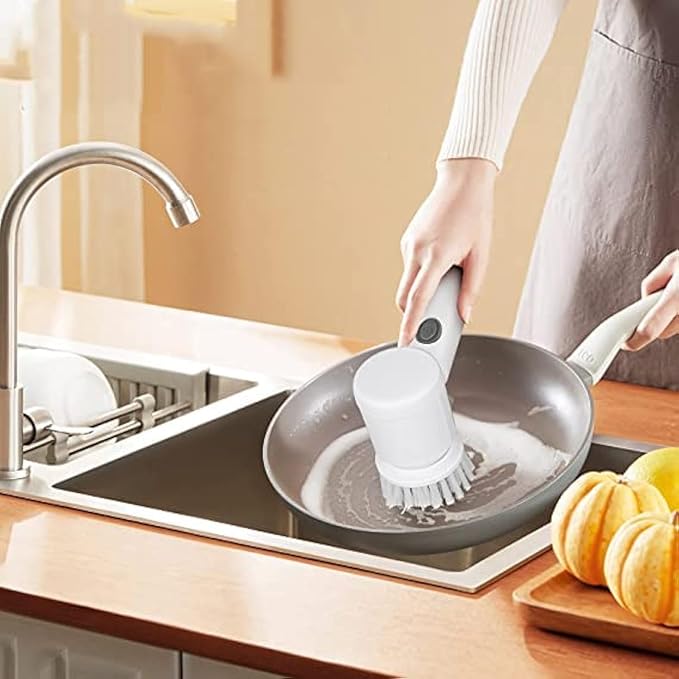 Electric Cleaning Brush, Electric Rotary Cleaning Brush with 3 Brush Heads