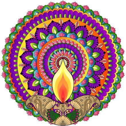 Diwali Rangoli Stickers Dipak Design