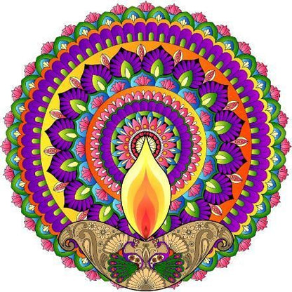 Diwali Rangoli Stickers Dipak Design