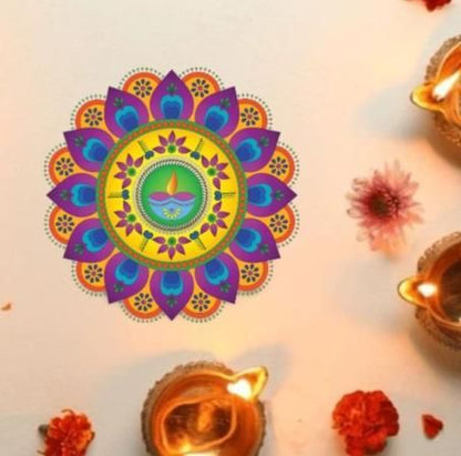 Diwali Rangoli Stickers Small Diya