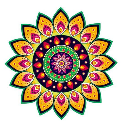 Diwali Rangoli Stickers Floral Design