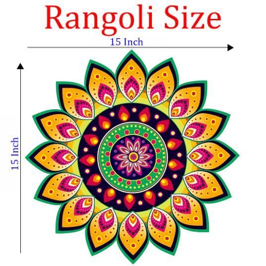 Diwali Rangoli Stickers Floral Design
