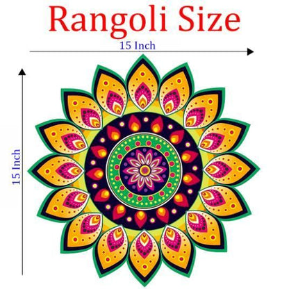 Diwali Rangoli Stickers Floral Design