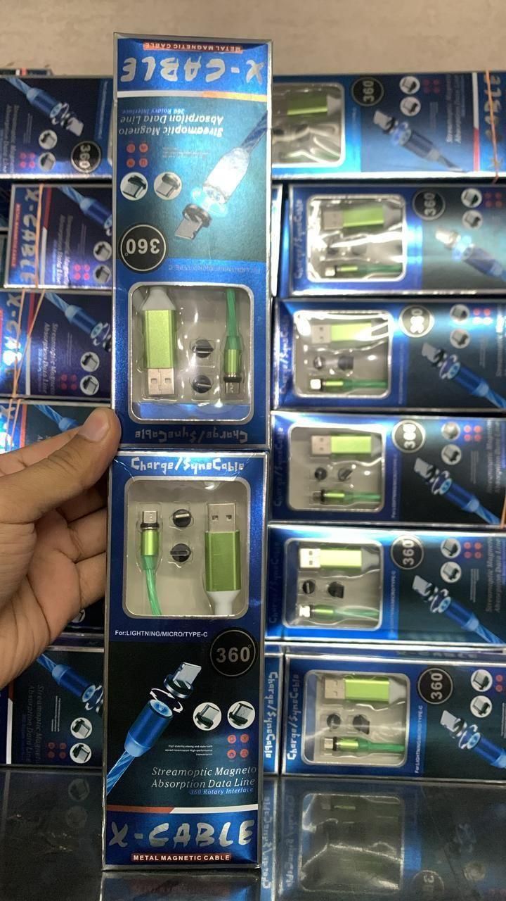 Fast 3 in 1 Multiple Pin With LED Light Magnetic Charging  Pad