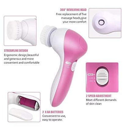 5 in 1 Portable Electric Facial Cleaner & Massager