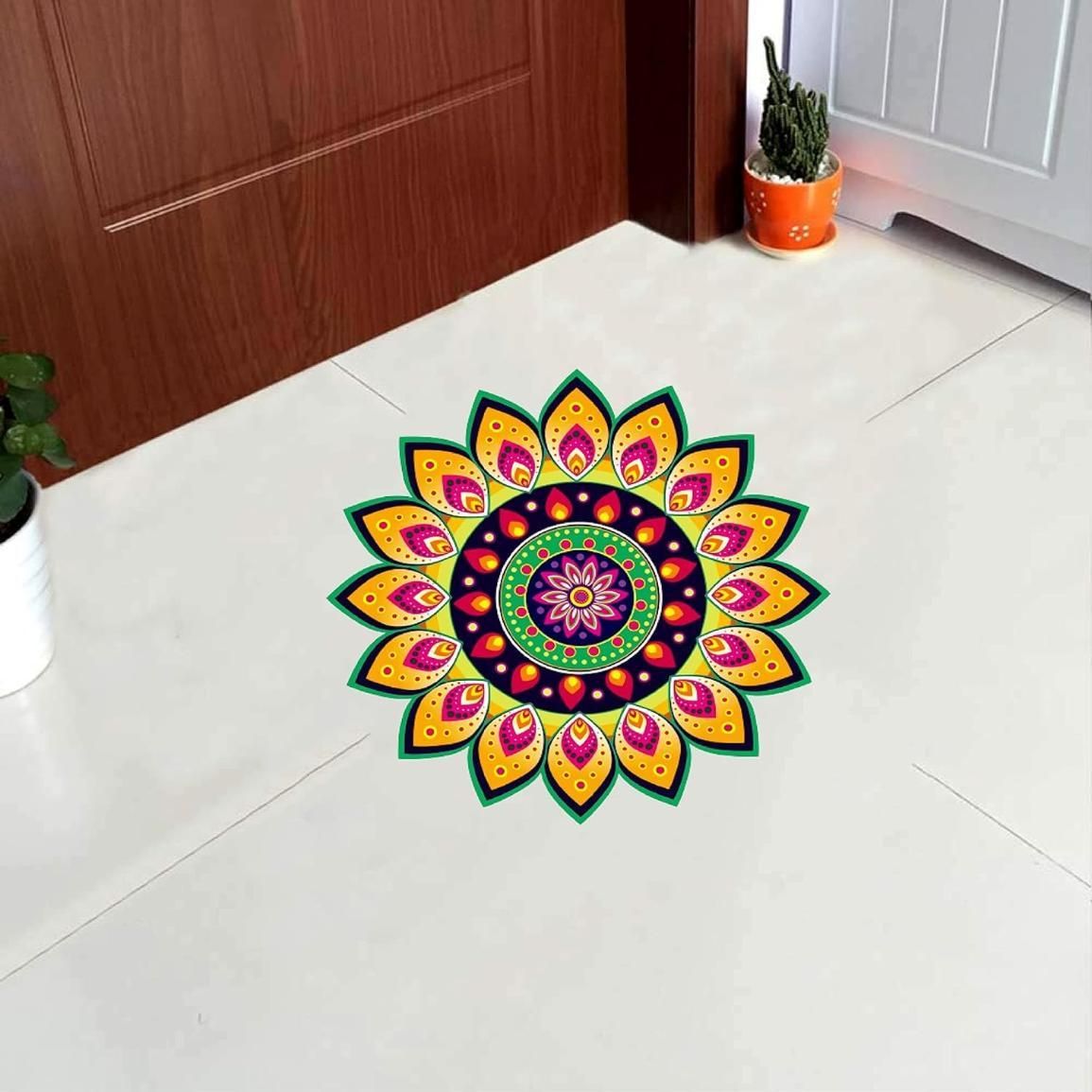 Diwali Rangoli Stickers Floral Design