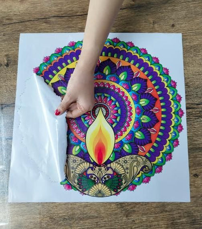 Diwali Rangoli Stickers Dipak Design