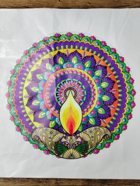 Diwali Rangoli Stickers Dipak Design