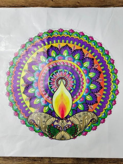 Diwali Rangoli Stickers Dipak Design