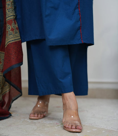 Women's Mirror Work Flared Anarkali Kurta Set