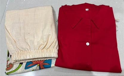 Lace Tunic Top & Artistic Printed Palazzo