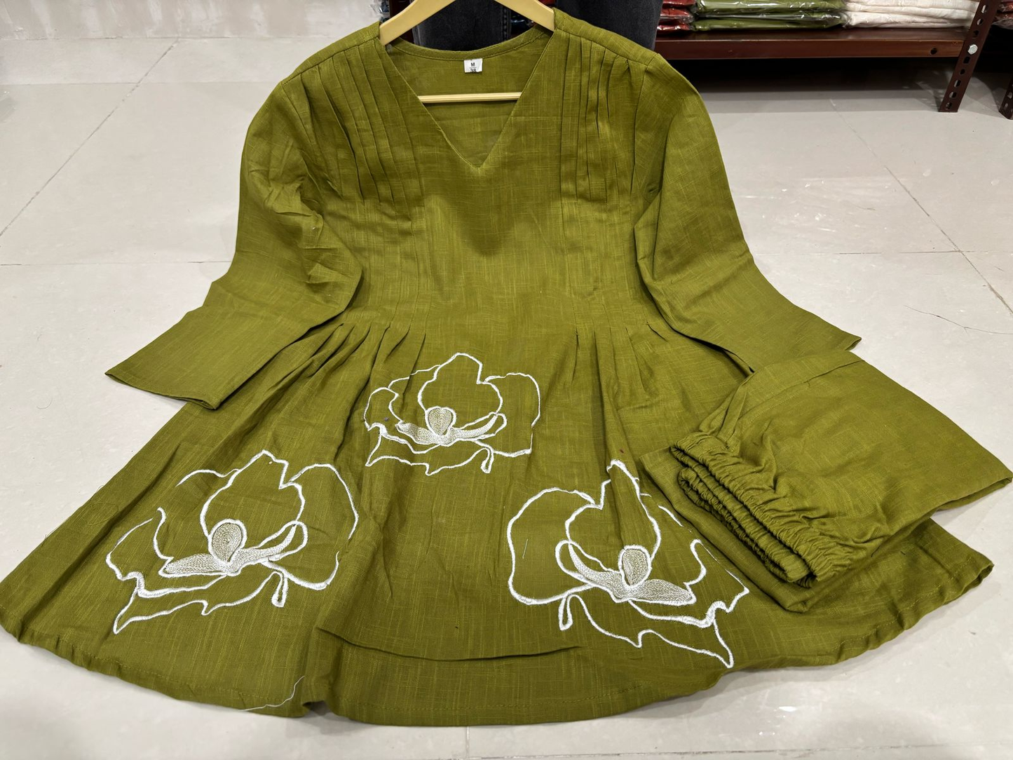 Women's Cotton Slub Peplum Co-ord Set