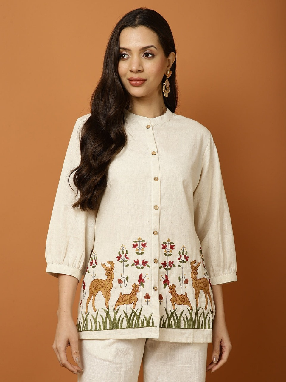 Women's Deer Embroidery Co-ord Set