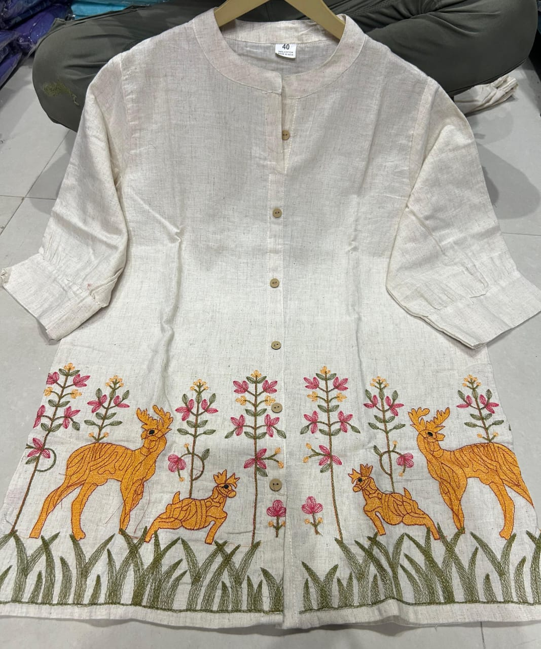 Women's Deer Embroidery Co-ord Set