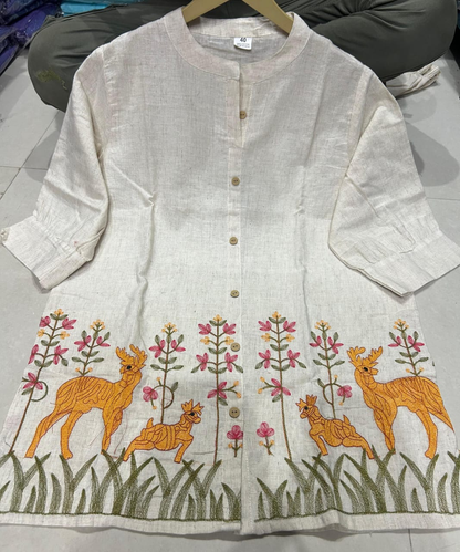 Women's Deer Embroidery Co-ord Set