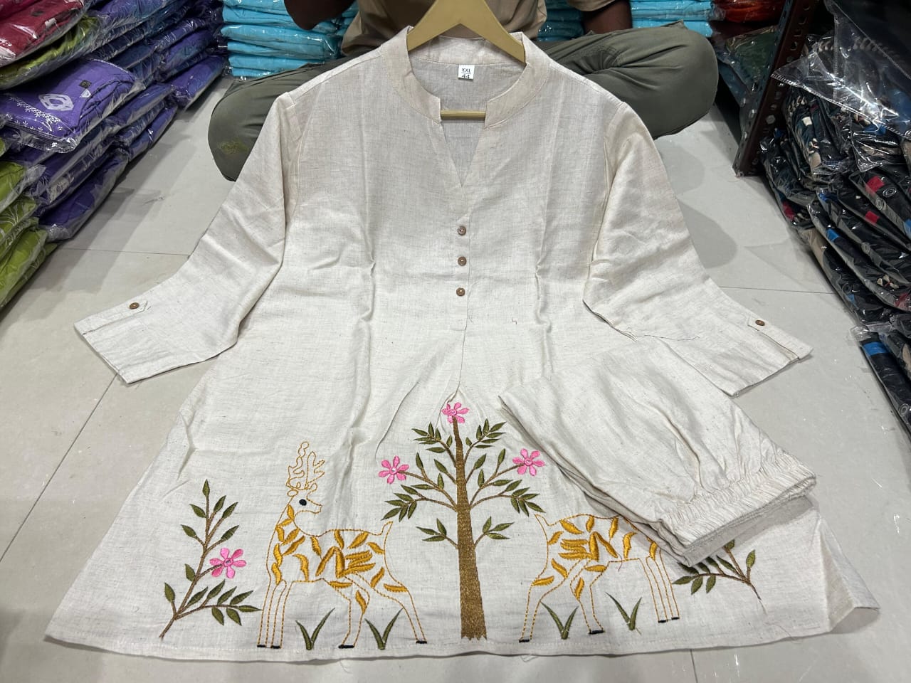 Women's Embroidered Cotton Co-ord Set