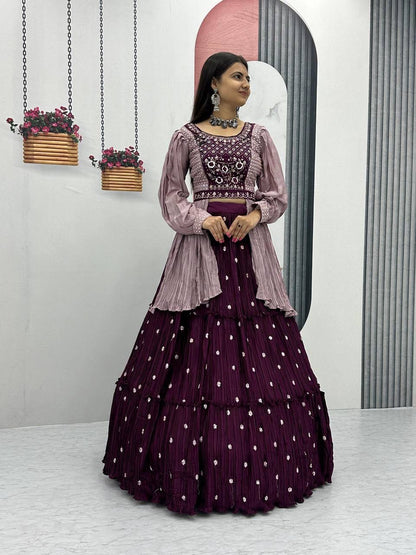 Designer Chinon Lehenga Set