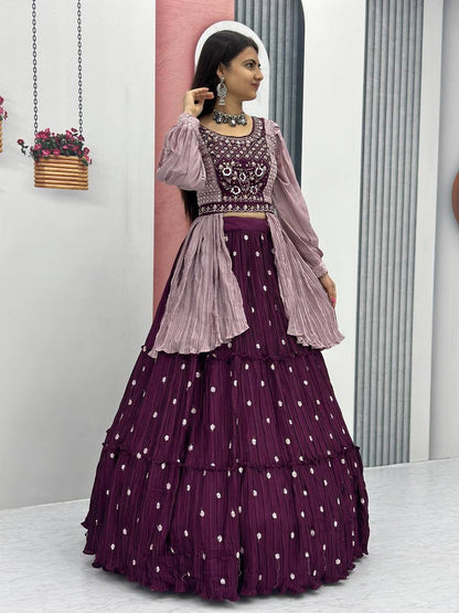 Designer Chinon Lehenga Set