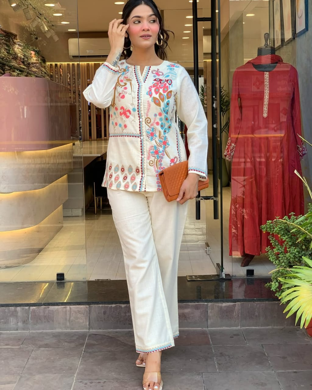 Women's Premium Cotton Co-ord Set with Heavy Embroidery