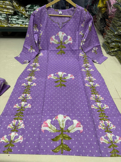 Women's Elegant Floral Embroidered Cotton Suit Set