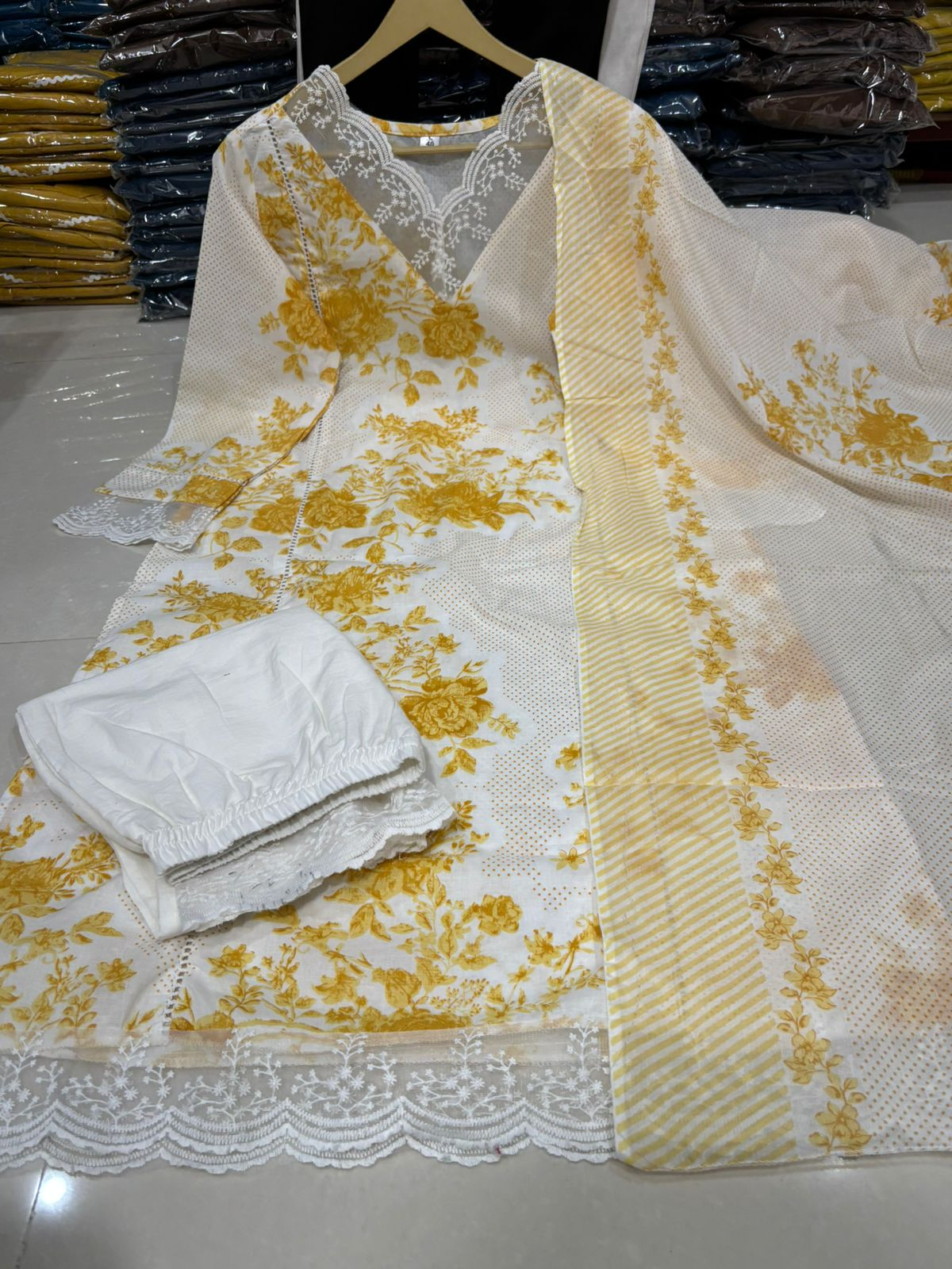 Women's Floral Print Cotton Kurta Set