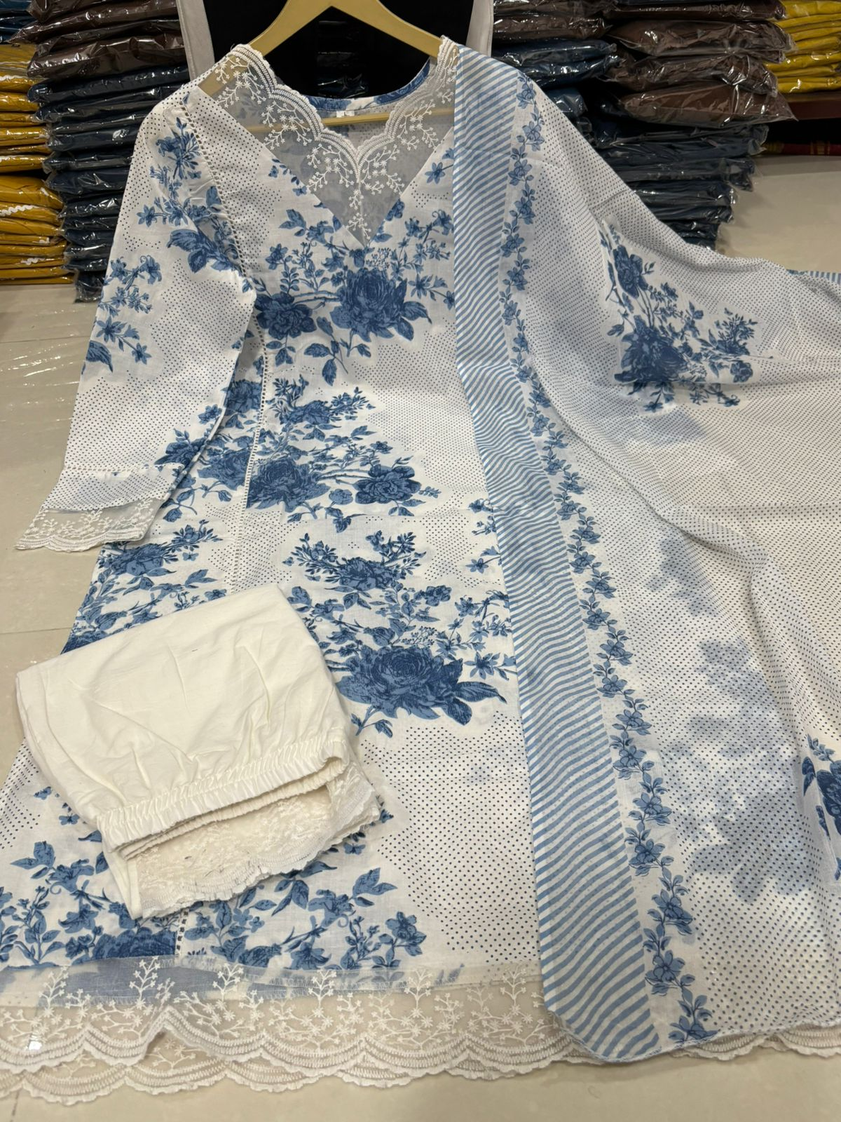 Women's Floral Print Cotton Kurta Set