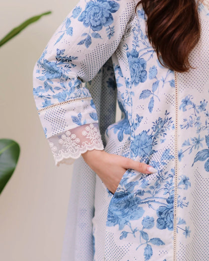 Women's Floral Print Cotton Kurta Set