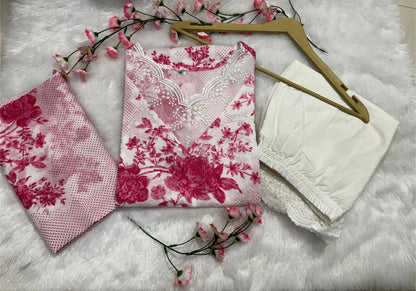 Women's Floral Print Cotton Kurta Set