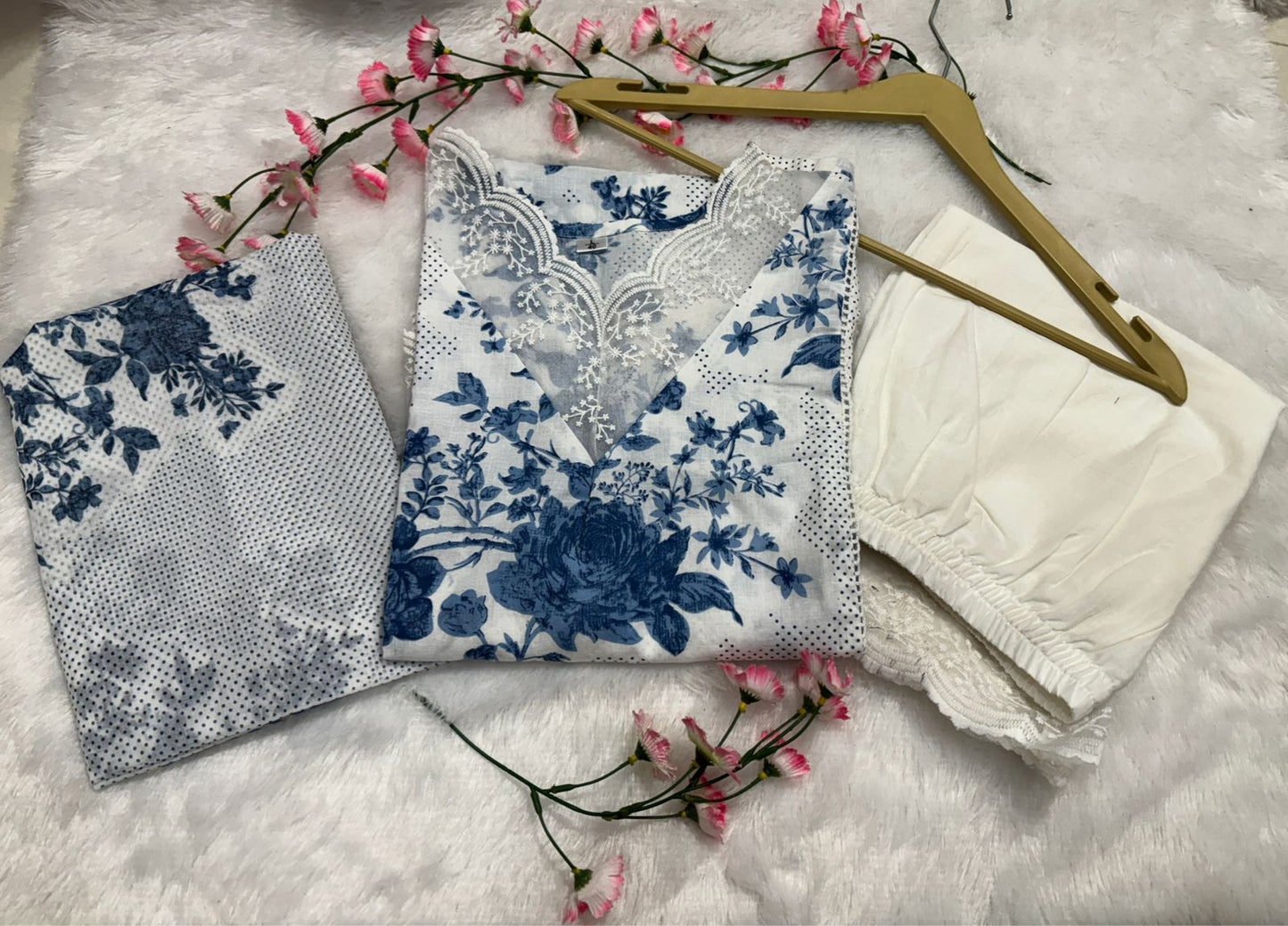 Women's Floral Print Cotton Kurta Set