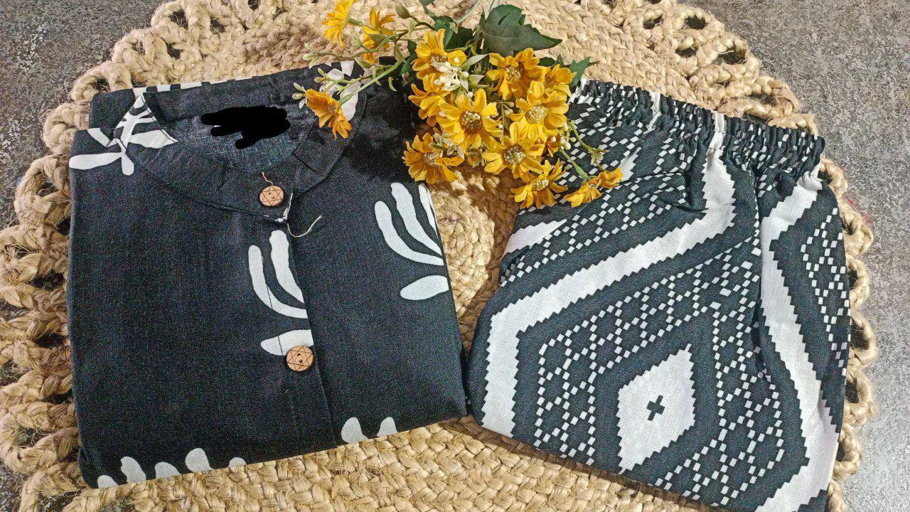 Women's Cotton Mix & Match Print Kurta Pant Set