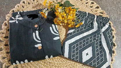 Women's Cotton Mix & Match Print Kurta Pant Set