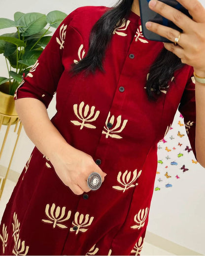 Women's Cotton Mix & Match Print Kurta Pant Set