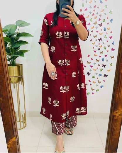 Women's Cotton Mix & Match Print Kurta Pant Set