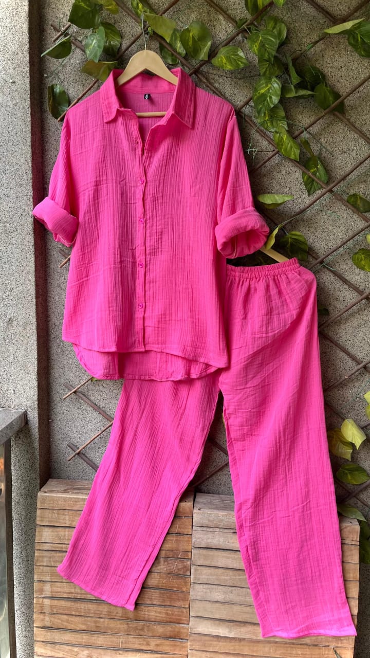Women's Mul Mul Cotton Co-ord Set