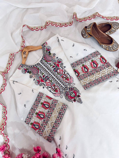 Designer Roman Silk Palazzo Set with Heavy Zari & Sequins Embroidery