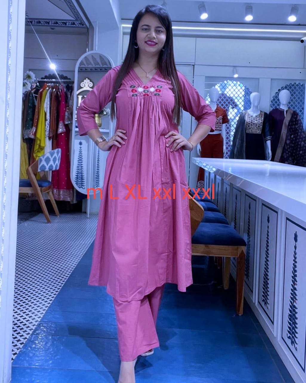 Super Hit Festive A-Line Kurti Set with Exquisite Yoke Embroidery