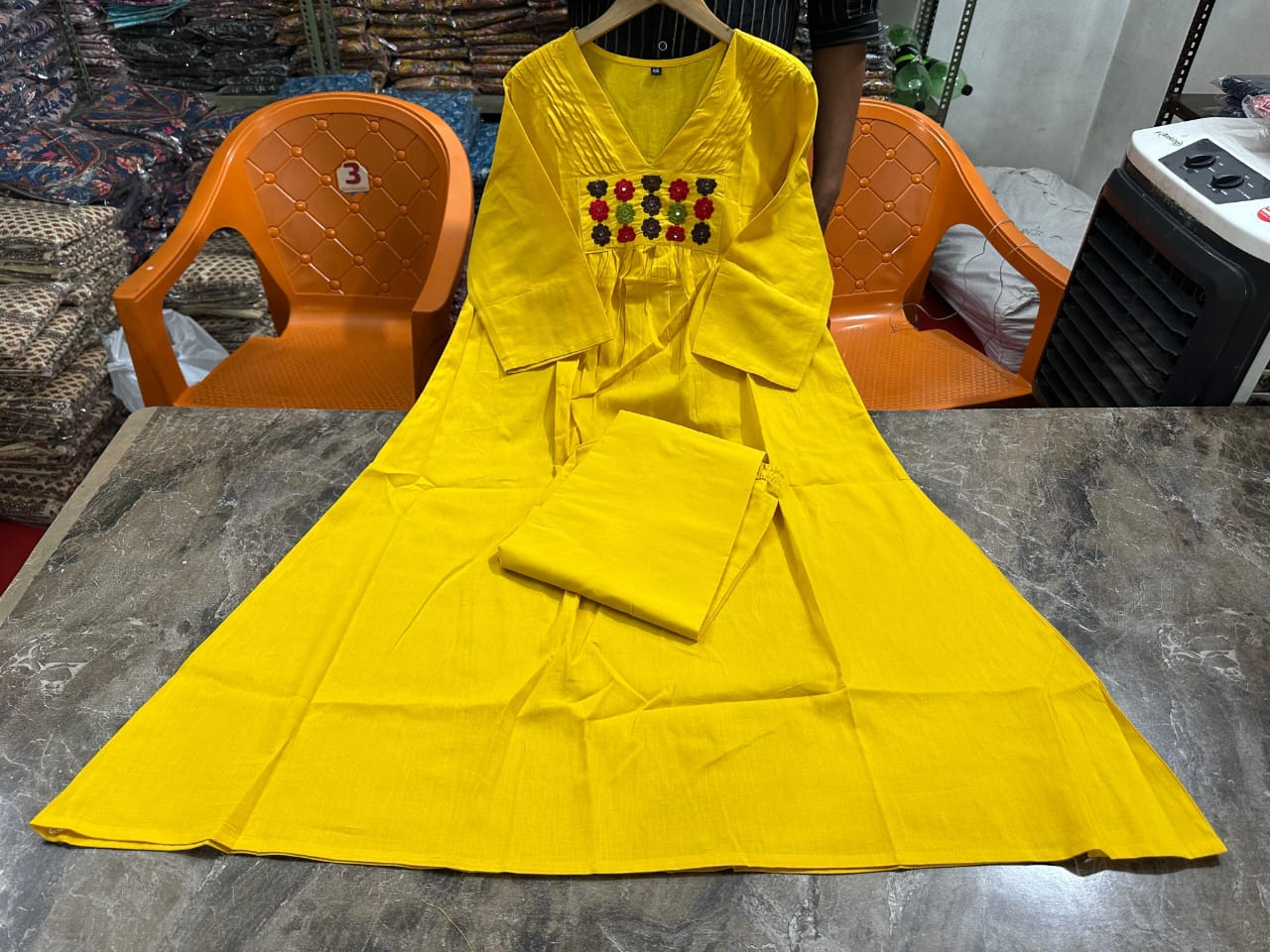 Super Hit Festive A-Line Kurti Set with Exquisite Yoke Embroidery