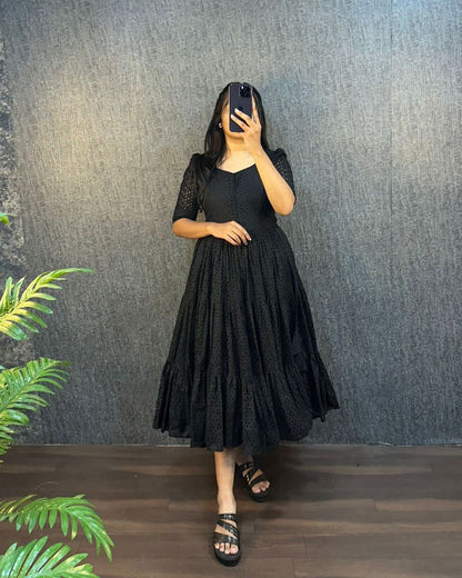 Women's Hakoba Cotton Tiered Midi Dres