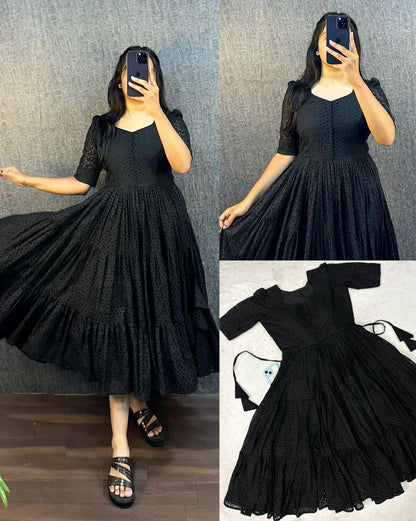 Women's Hakoba Cotton Tiered Midi Dres